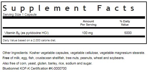 VITAMIN B6 100 MG, 90 VCAP Supply