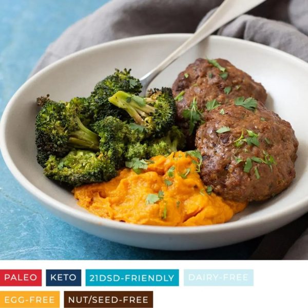 Jalapeño Bacon Burgers with Broccoli & Mashed Sweet Potatoes Cheap