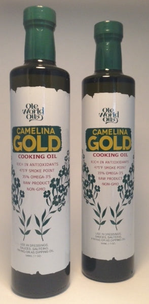 2 Ole World Camelina Gold Oil 8.5oz Bottles Supply