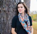 Tangerine Blue Silk Scarf For Discount