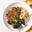 Cassy s Sticky Honey Garlic Pork with Coconut Cauliflower Rice and Roasted Broccoli Online Sale