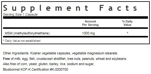 MSM 1000 MG, VCAPS Cheap